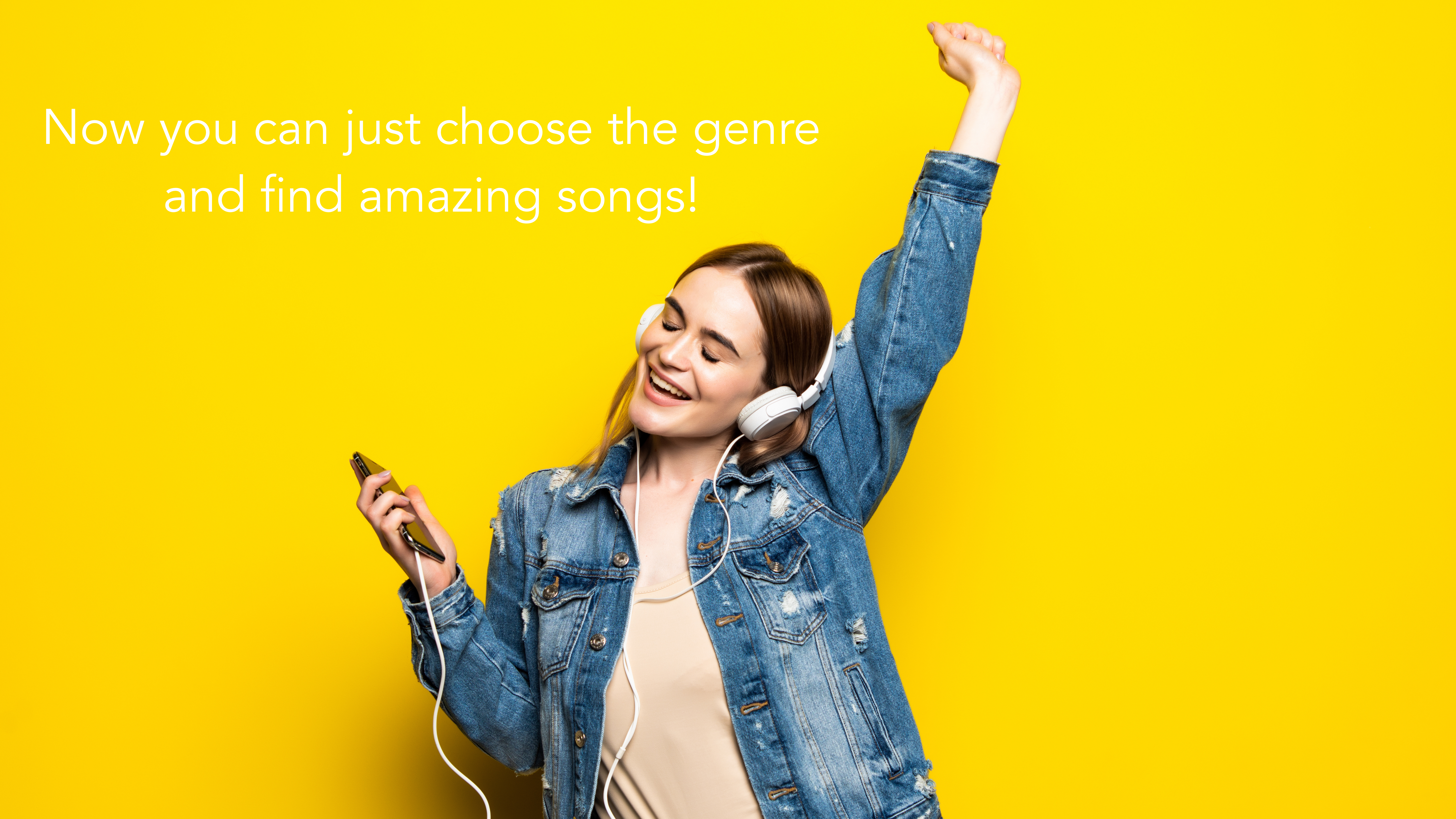 Now you can just choose the genre and find amazing songs! Girl satisfied with music